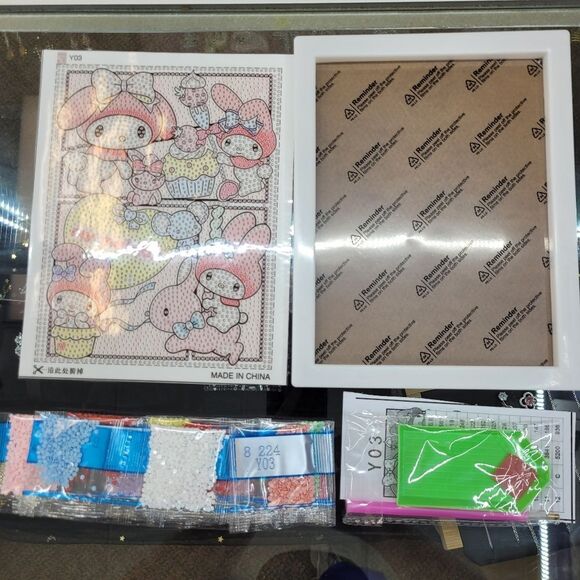 Brand New DIY My Melody Diamond Beads Art With Frame - Picture 6 of 9